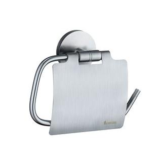 Smedbo NS3414 6 3/4 in. Lidded Toilet Paper Holder in Brushed Chrome from the Studio Collection